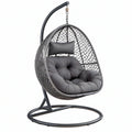 Poltrona sospesa 105 x 105 x 195 cm in metallo nero con seduta imbottita stile moderno