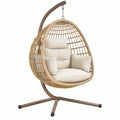 Poltrona sospesa 105 x 105 x 195 cm in rattan e metallo beige/marrone - stile boho da interno