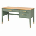Scrivania 140 x 60 x 75 cm in legno verde con 3 cassetti stile moderno