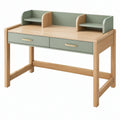 Scrivania per bambini 120 x 60 x 100 cm in legno naturale e verde salvia con cassetti e organizer