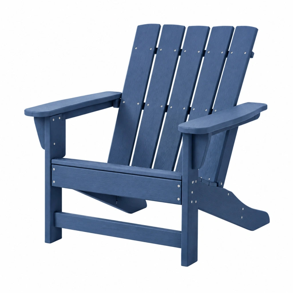 Poltrona da giardino Adirondack 78 x 83 x 98 cm in plastica blu con schienale inclinato