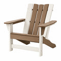 Poltrona da giardino Adirondack 83 x 78 x 95 cm in plastica bianco/marrone con braccioli