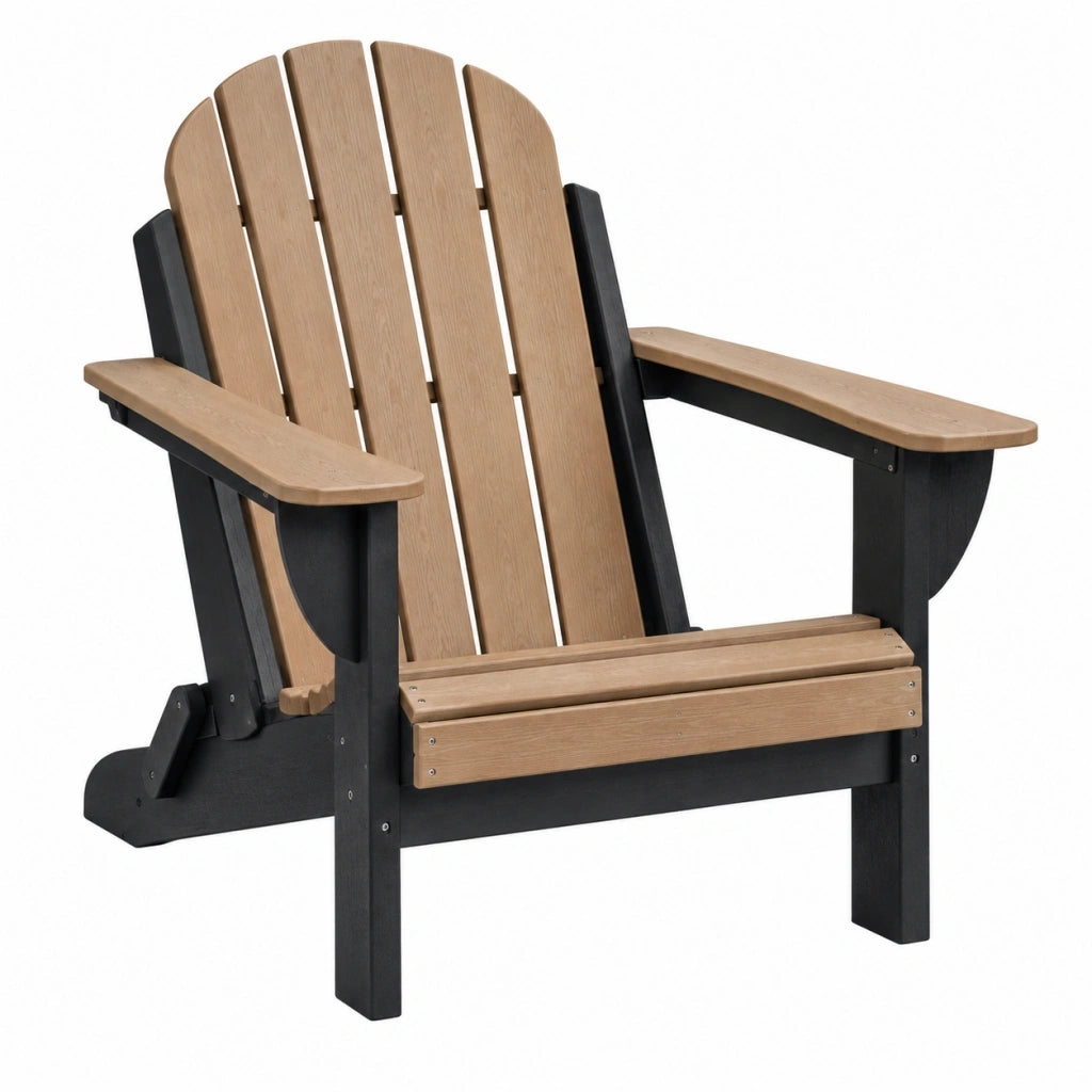 Poltrona da giardino Adirondack 80 x 90 x 98 cm in legno marrone nero con schienale inclinato