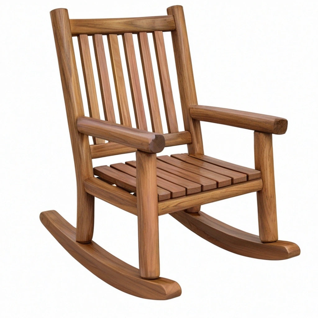 Sedia a dondolo 105 x 65 x 110 cm in legno marrone stile classico