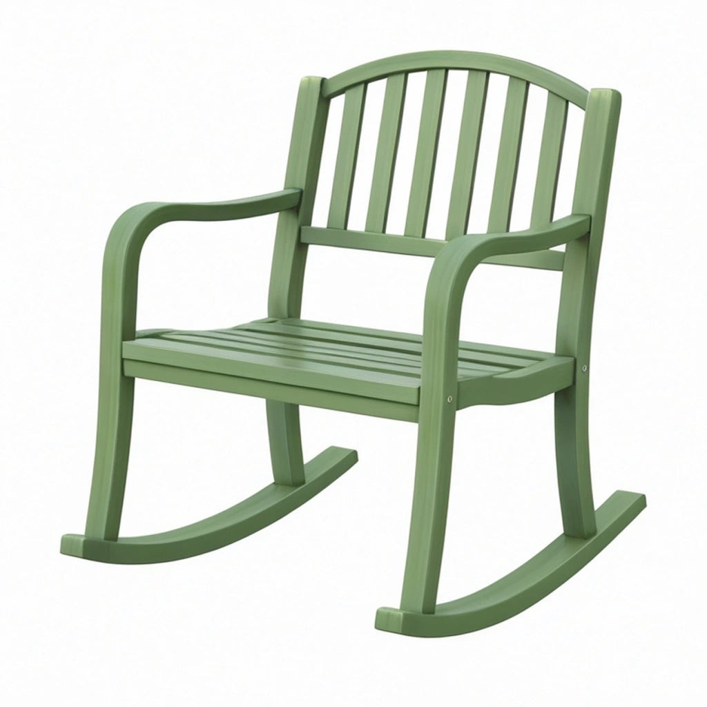 Sedia a dondolo 68 x 85 x 105 cm in legno verde salvia con braccioli