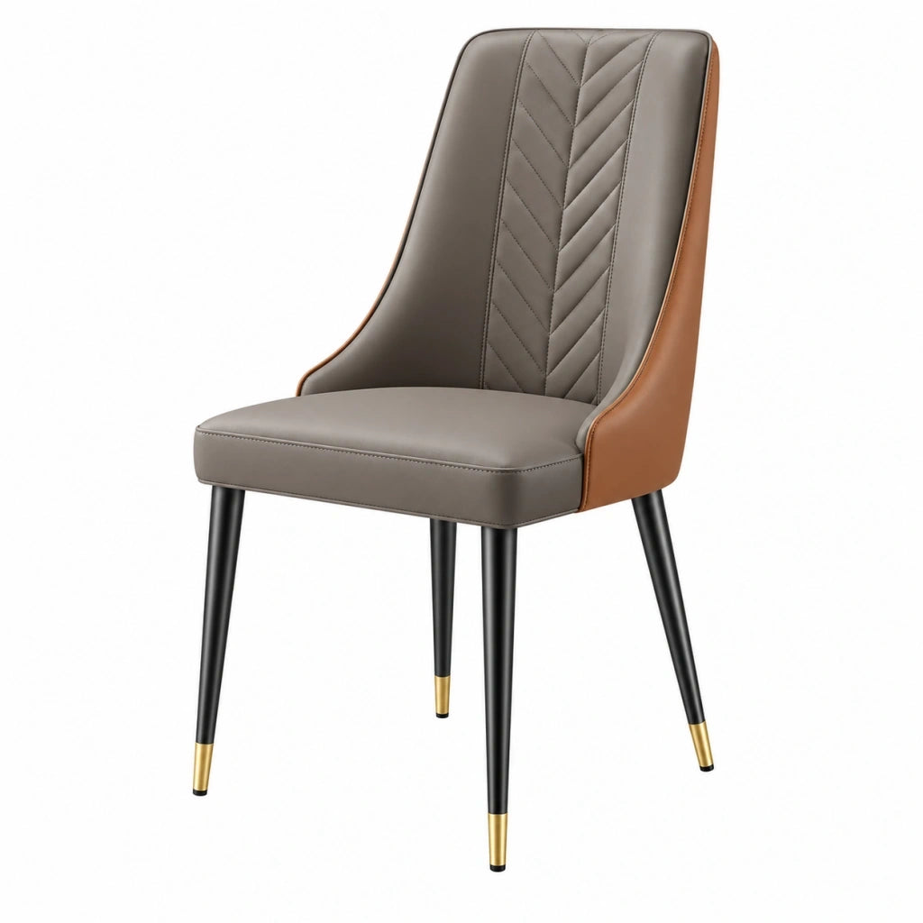 Sedia da pranzo 50x60x90 cm in similpelle grigio/marrone stile moderno