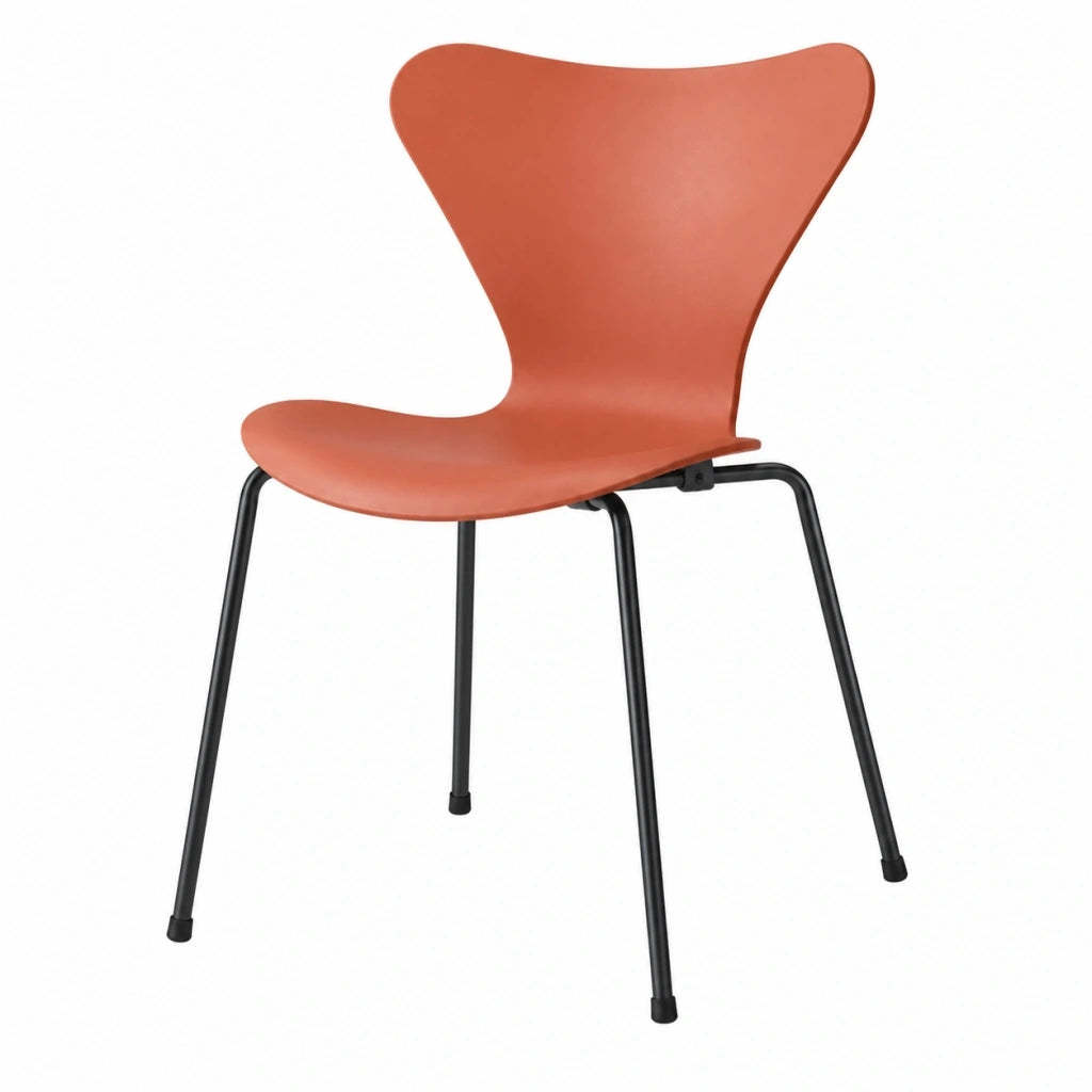 Sedia da pranzo 49 x 52 x 83 cm in polipropilene terracotta con gambe in metallo stile moderno