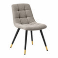 Sedia da pranzo 50 x 58 x 86 cm in tessuto grigio con gambe in metallo nero stile moderno
