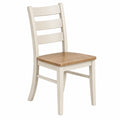 Sedia da pranzo 44 x 50 x 95 cm in legno bianco e naturale stile classico