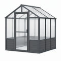 Serra da giardino 190 x 130 x 200 cm in alluminio grigio antracite con pannelli traslucidi