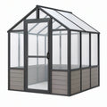 Serra da giardino 190 x 190 x 200 cm in alluminio nero e policarbonato trasparente con porta
